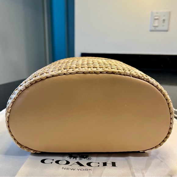 Coach Trail Woven Straw Crossbody Bag - Picture 7 of 13